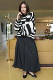 Paloma Bubble Hem Midi Skirt Black
